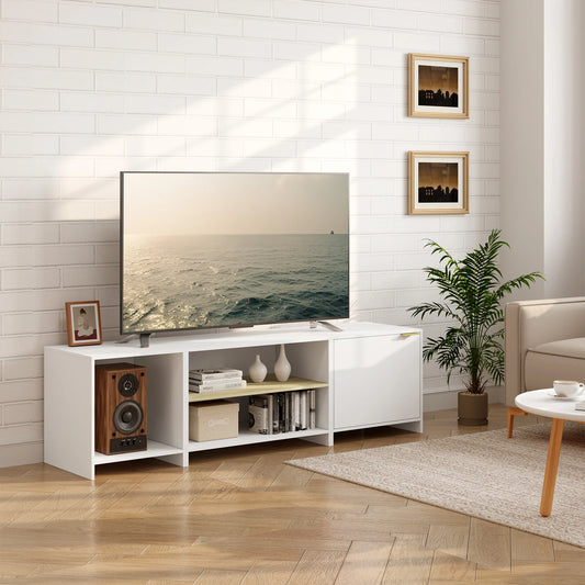 Meuble TV avec étagère réglable 1 armoire 3 compartiments détachables pour le salon