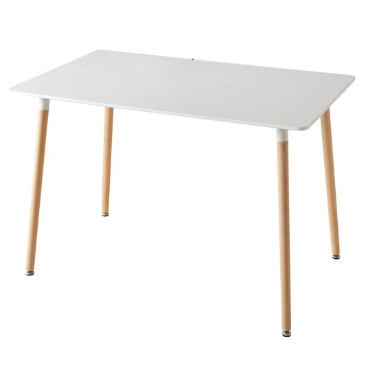 Table a manger rectangulaire en bois de style nordique blanc 110 cm