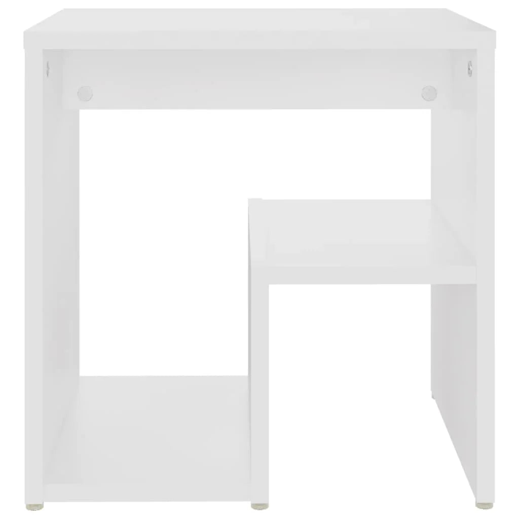Table de Chevet Blanche en Aggloméré - 40x30x40 cm - Design Tendance et Pratique
