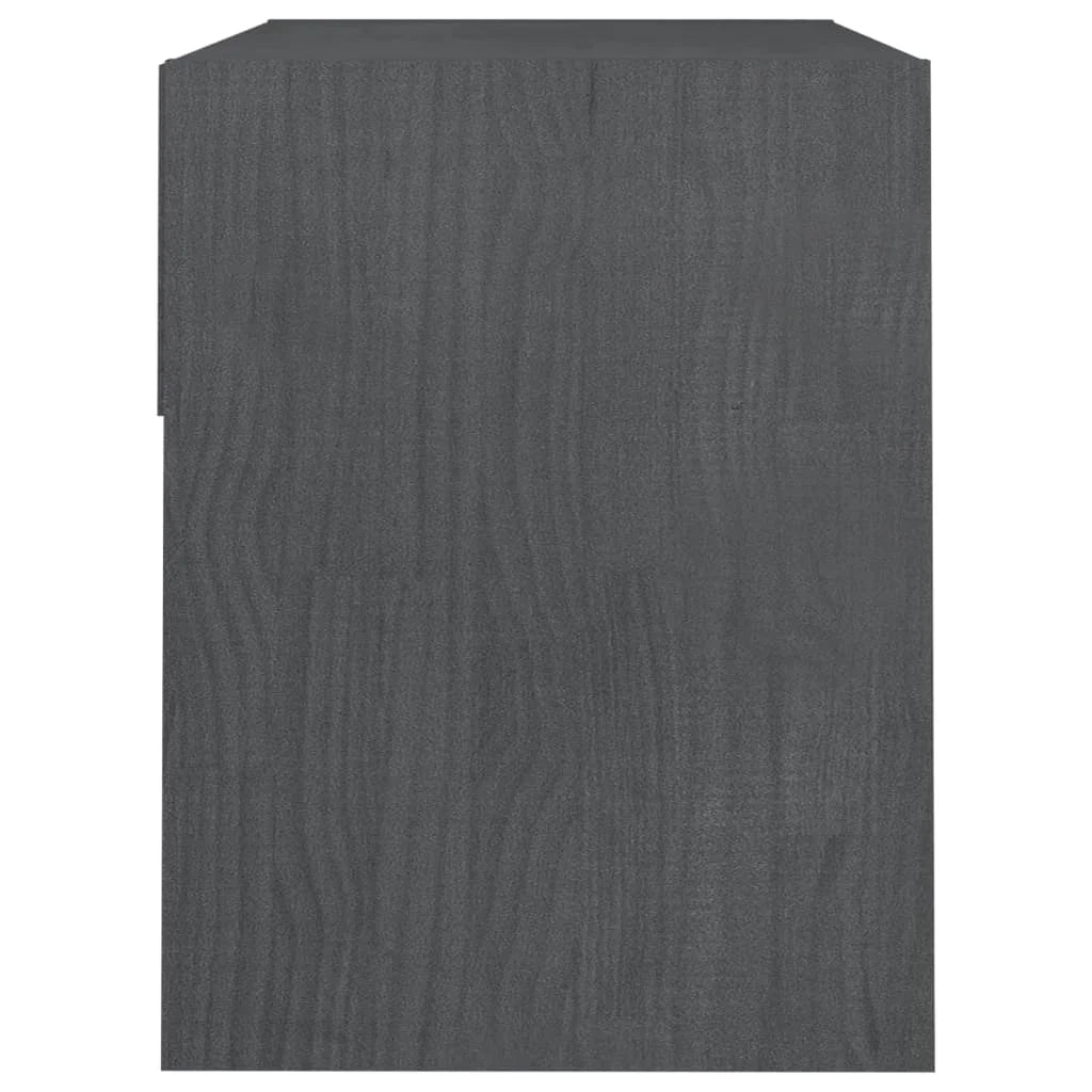 Table de chevet grise 40x31x40 cm en pin massif
