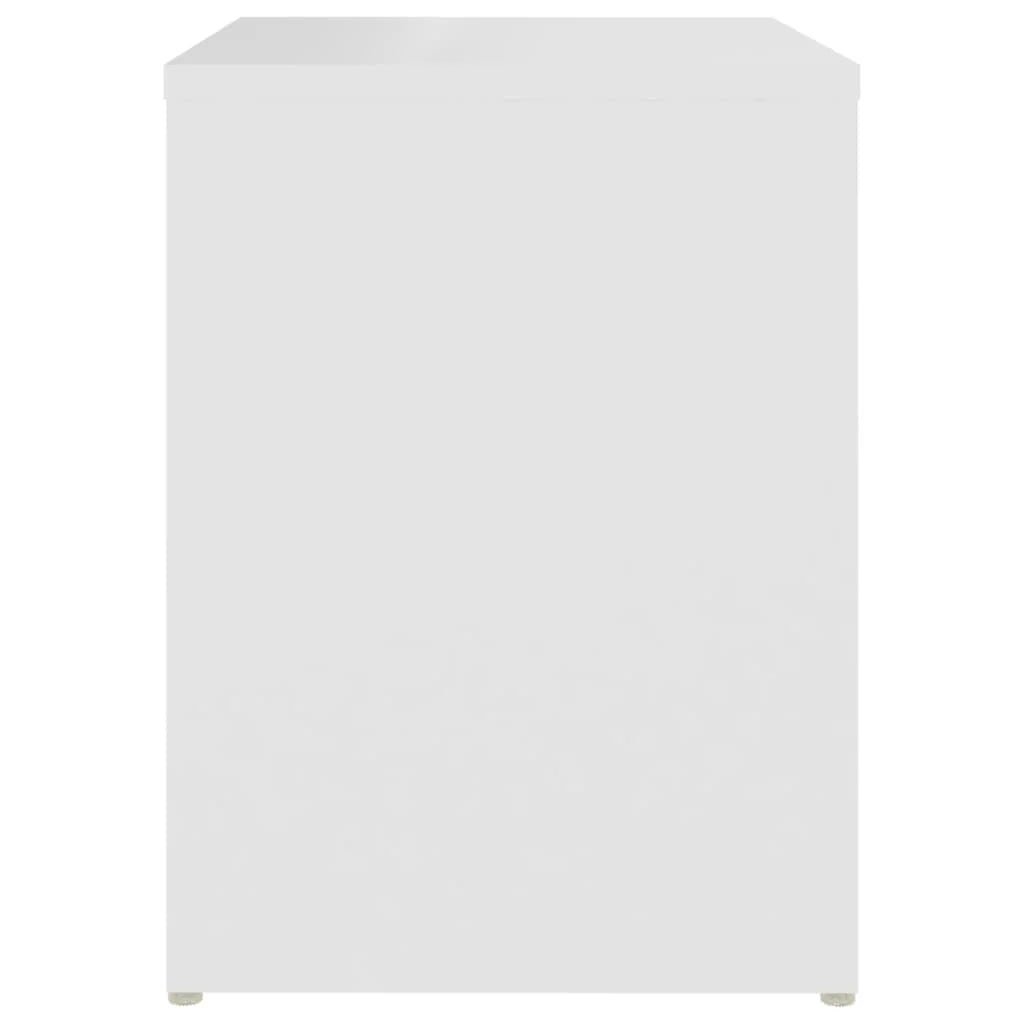 Table de Chevet Blanche en Aggloméré - 40x30x40 cm - Design Tendance et Pratique