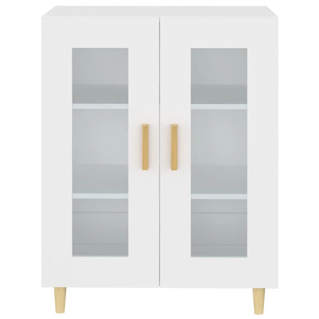 Buffet Blanc de Rangement 69,5x34x90 cm en Bois - Minimalisme et Fonctionnalité Réunis