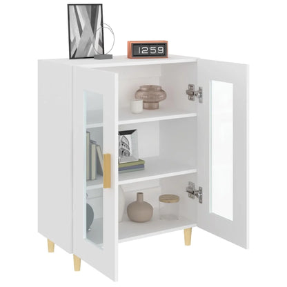 Buffet Blanc de Rangement 69,5x34x90 cm en Bois - Minimalisme et Fonctionnalité Réunis