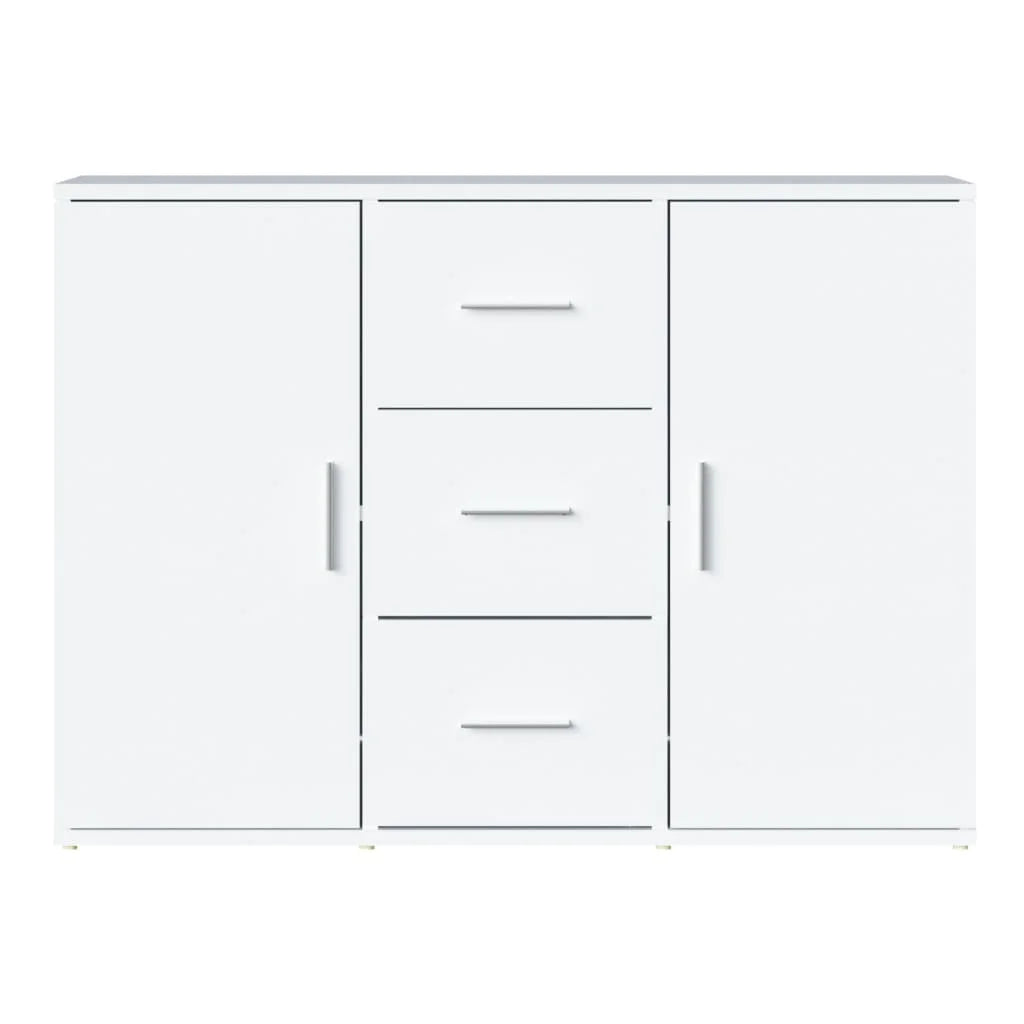 Buffet Noah Blanc Brillant - Design Minimaliste, Rangement Spacieux