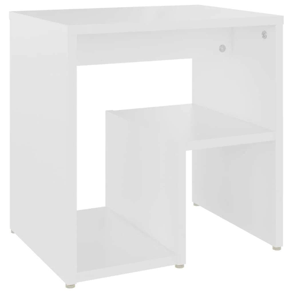 Table de Chevet Blanche en Aggloméré - 40x30x40 cm - Design Tendance et Pratique