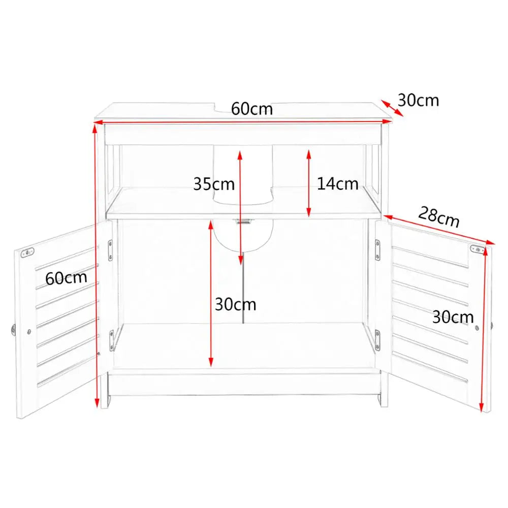 Meuble de rangement sous évier en bois blanc