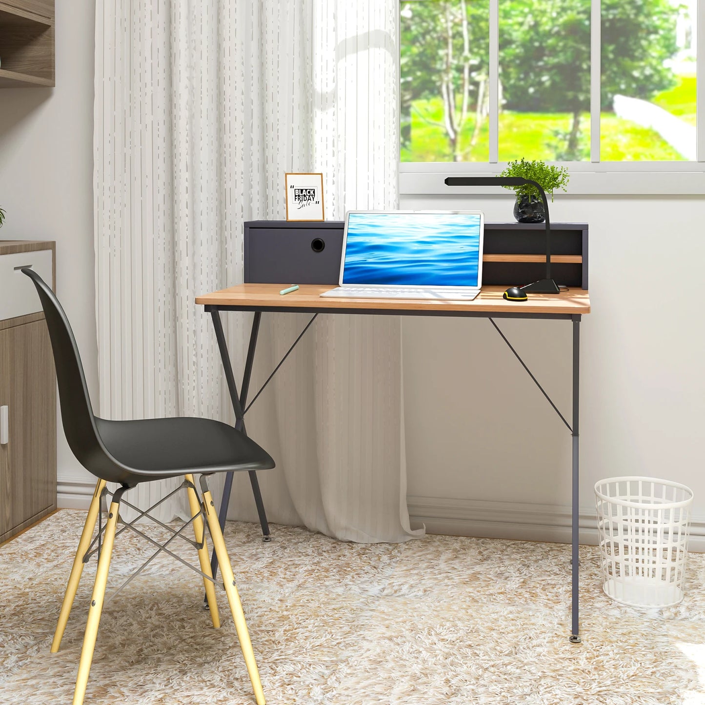 Bureau d'Ordinateur Moderne en Bois et Métal - Polyvalent, Élégant et Pratique