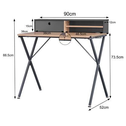 Bureau d'Ordinateur Moderne en Bois et Métal - Polyvalent, Élégant et Pratique