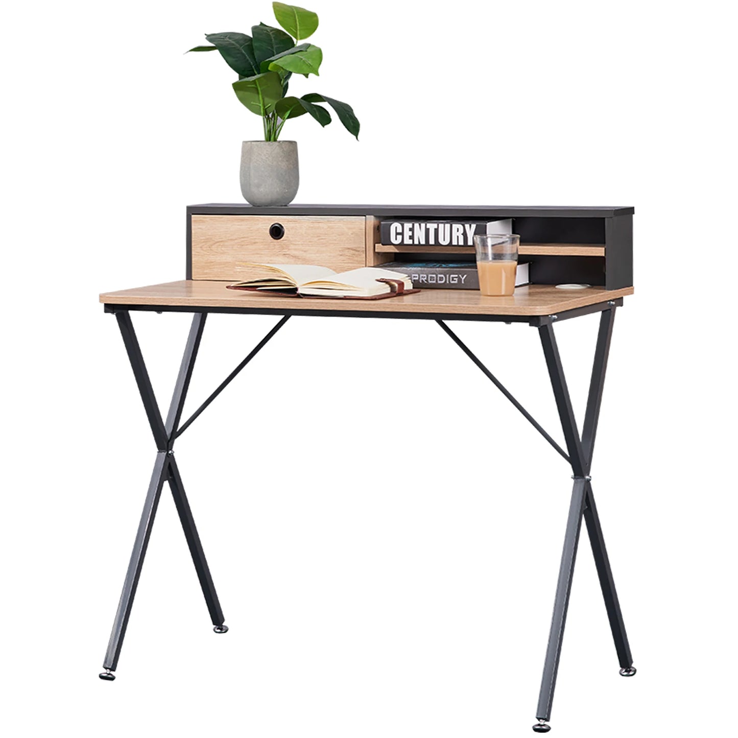 Bureau d'Ordinateur Moderne en Bois et Métal - Polyvalent, Élégant et Pratique